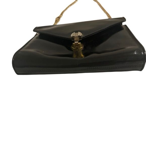 Black and Gold Crossbody Bag with Skull Clasp - Picture 9 of 11